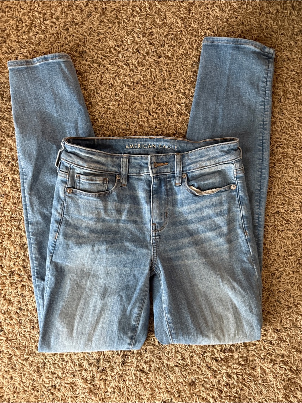 American Eagle Outfitters Light Blue Straight Leg Jeans